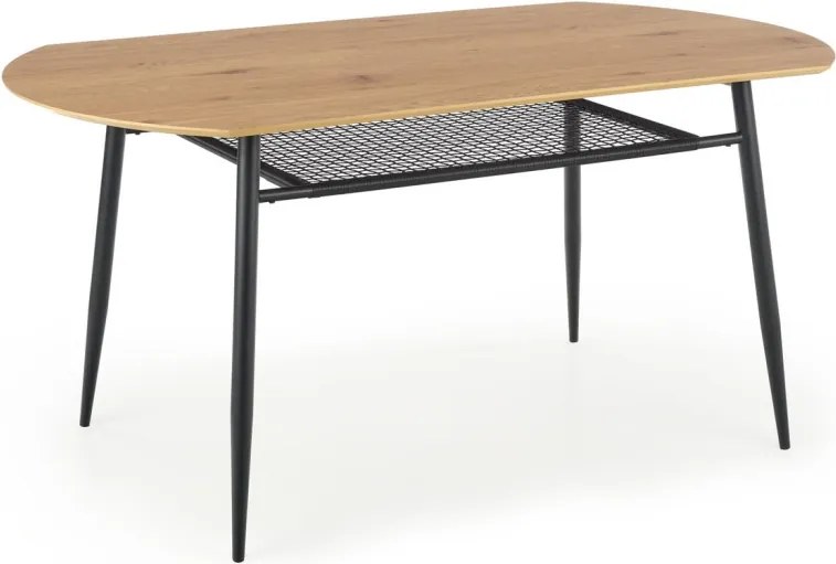 Jackson étkezőasztal – arany tölgy / fekete 160 cm