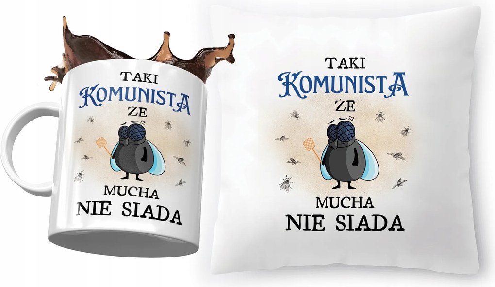 Kommunista párna ajándék bögre szett fényképes nyomtatással