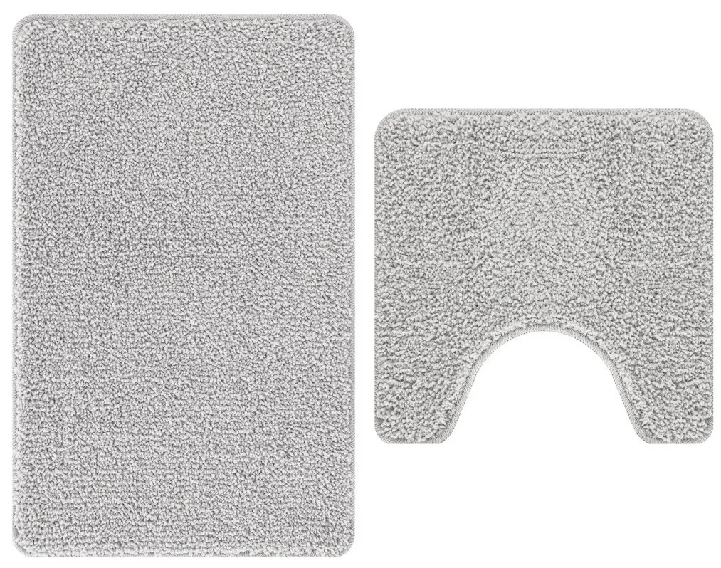 Fürdőszoba szőnyeg 2 pcs Szürke 50 x 50 cm Polipropilén