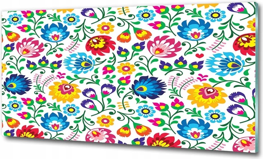 Fotó kép edzett üveg Virágos minta 100x70