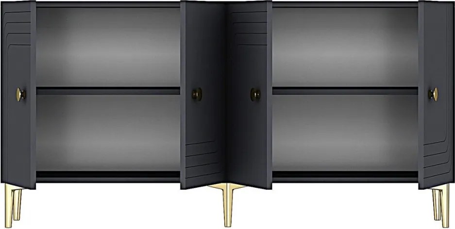 Lessi komód, antracit, 150 cm