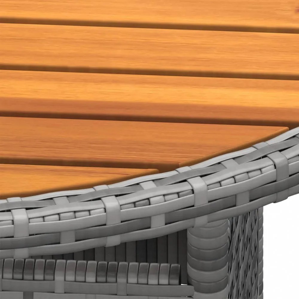 vidaXL 3 részes szürke polyrattan kerti bisztrószett