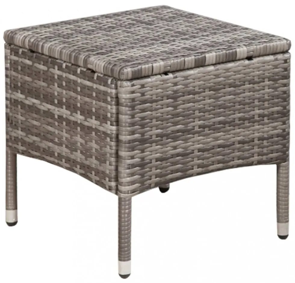 3 darabos szürke polyrattan bisztrószett