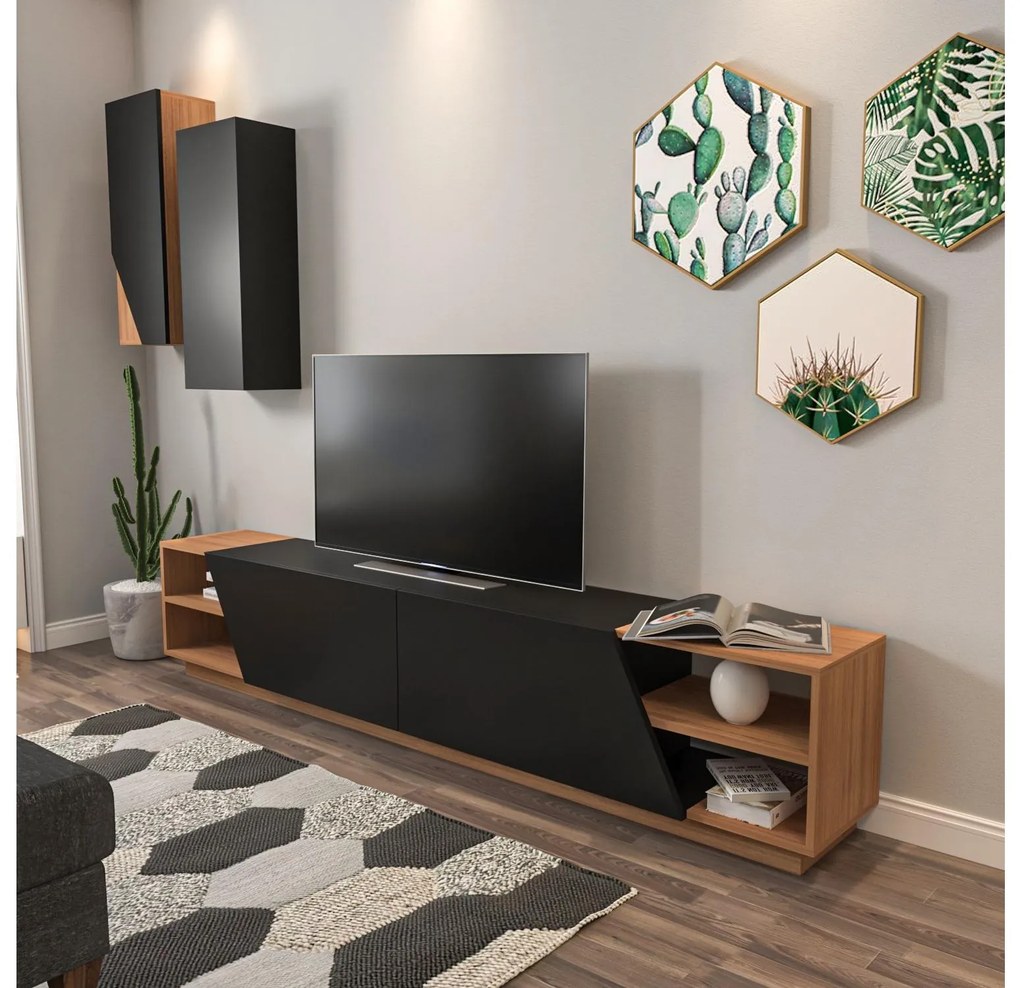 Nappali fal Ziva (fekete + teak) . 1102660