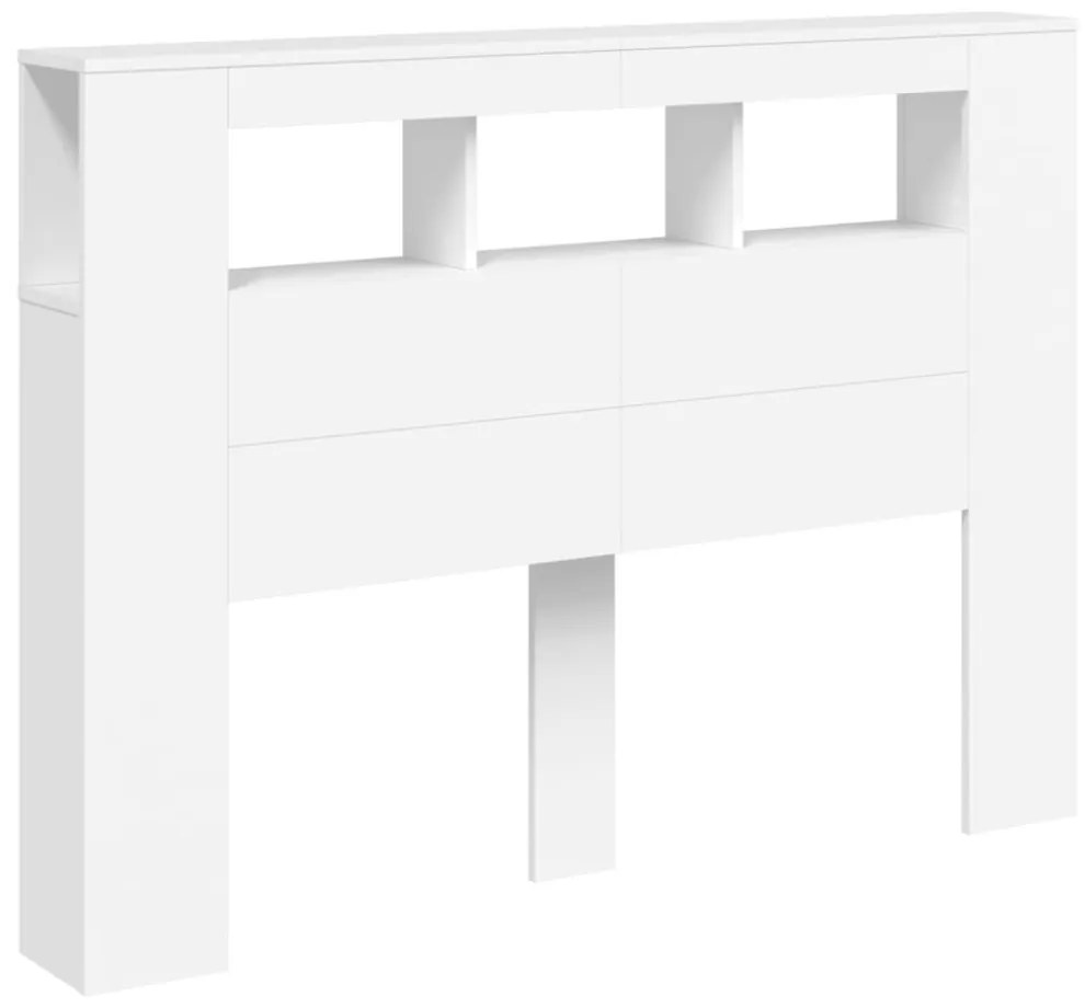 fehér szerelt fa LED-es fejtámla 140x18,5x103,5 cm