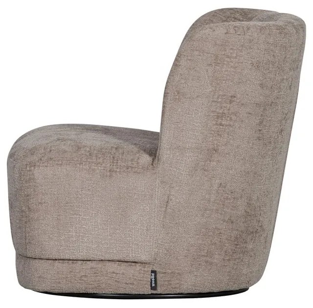 Világosbarna bársony fotel Atty – WOOOD