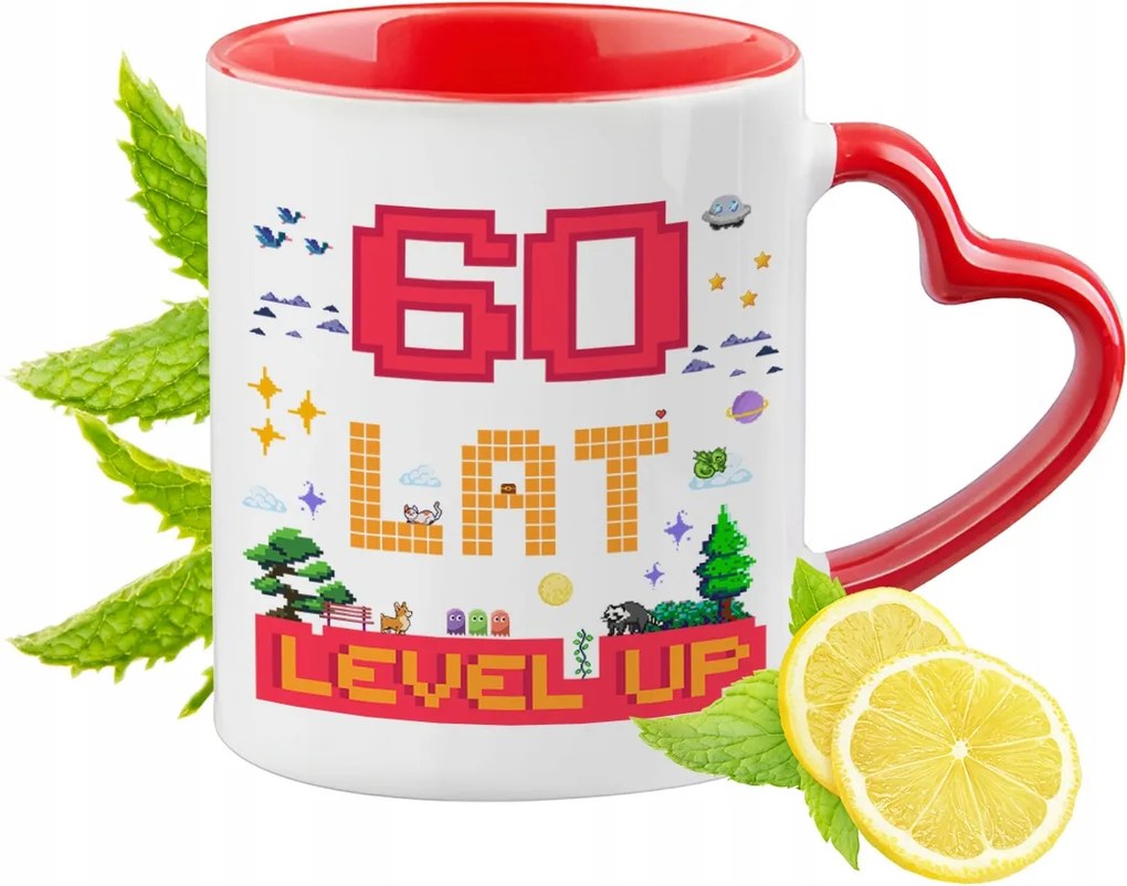 60 Születésnap Piros Szív alakú füllel Ajándék