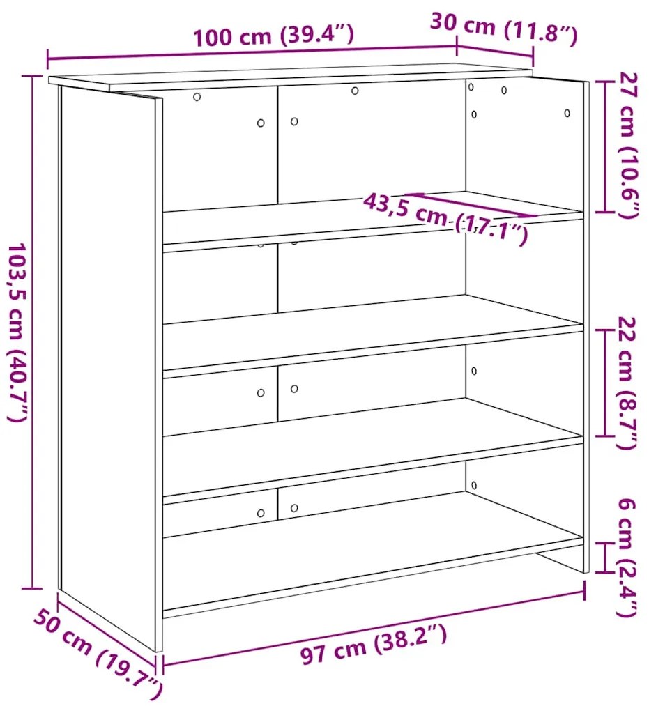 recepciós pult antik fa 100x50x103,5 cm szerelt fa
