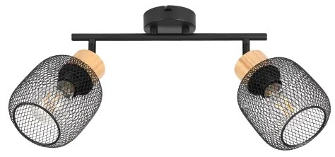 Brilagi - Spotlámpa BASKLITE 2xE27/15W/230V fa/fekete