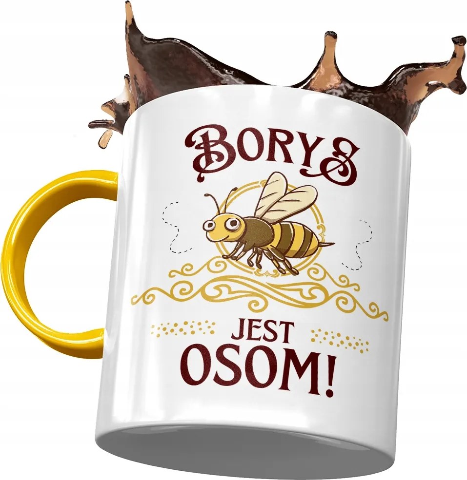 Sárga Bögre Borisz Férj Kolléga Ajándék Nyomtatott Fotóval