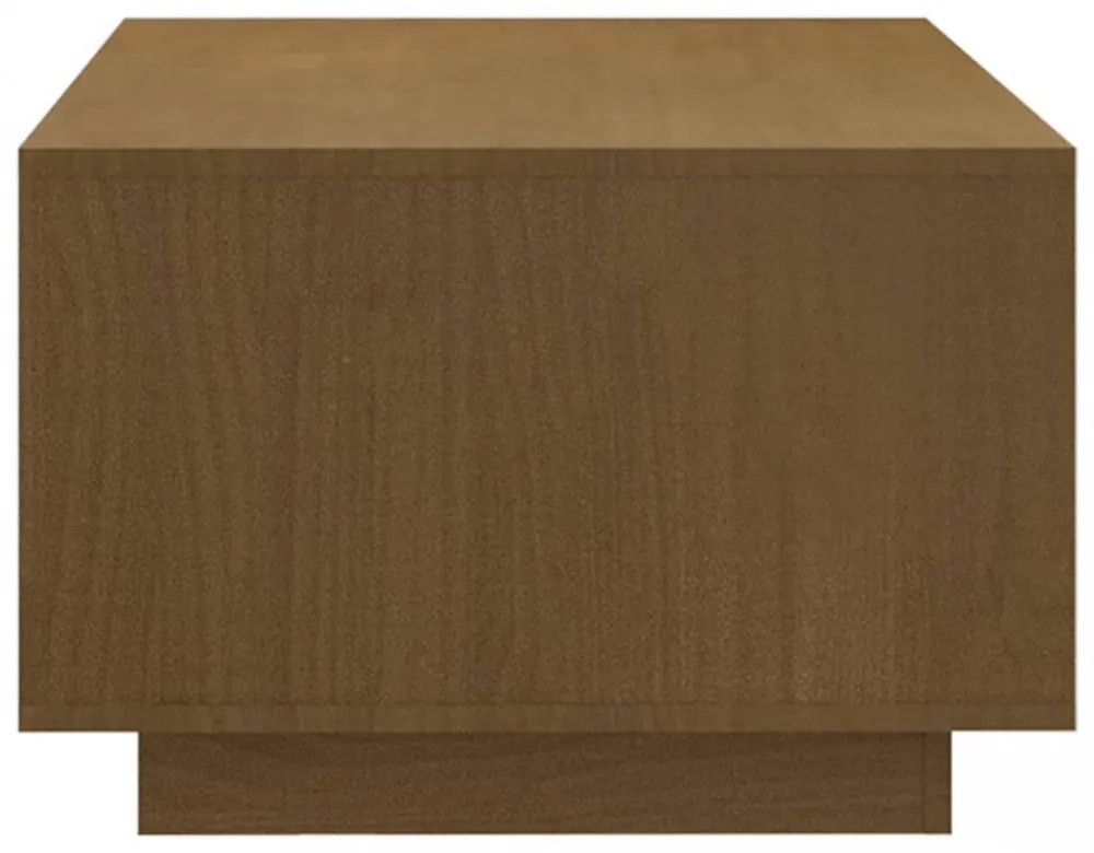 mézbarna tömör fenyőfa dohányzóasztal 110 x 50 x 33,5 cm