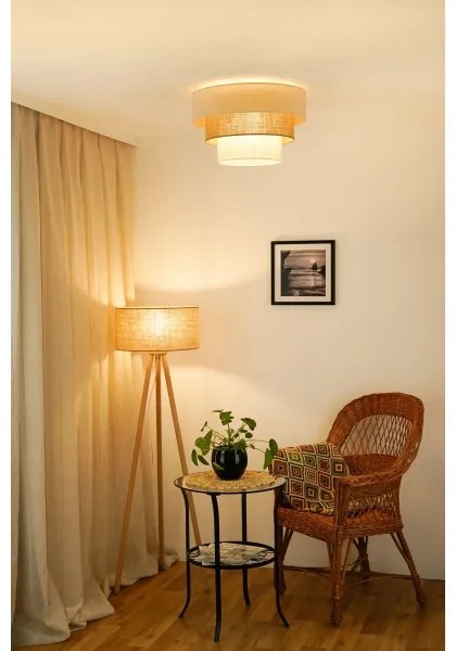 Brilagi DENVER LUNETA mennyezeti lámpa 1xE27/15W/230V, 45 cm, bézs/barna/krém