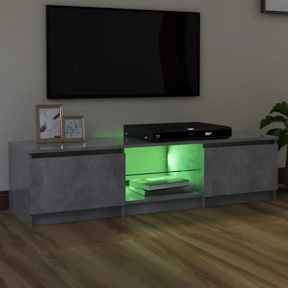 szürke TV-szekrény LED-világítással 140 x 40 x 35,5 cm