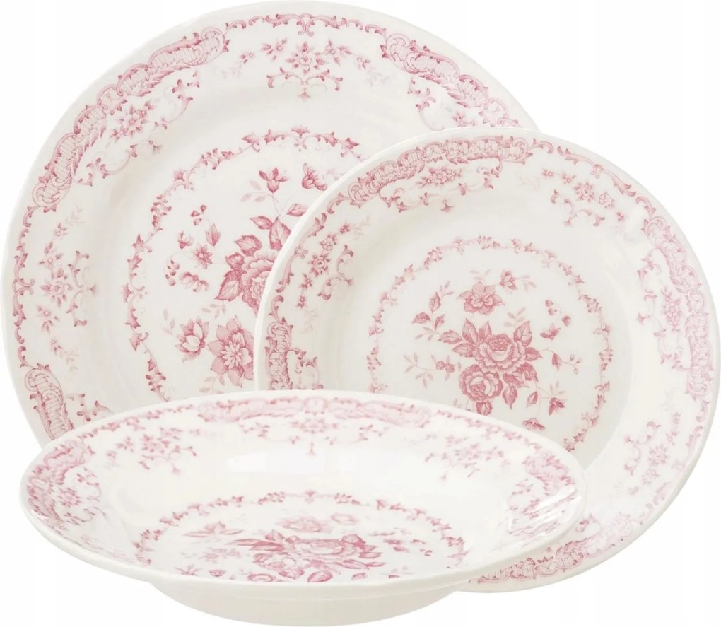 Bitossi Home Rose kerámia étkezőgarnitúra 18 részes 6 személyes rózsaszín
