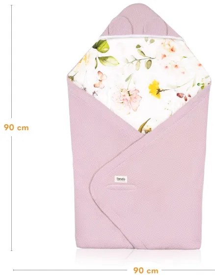 Lionelo - pólya autósüléshez TRAVEL SWADDLE 90x90 cm rózsaszín virágminta