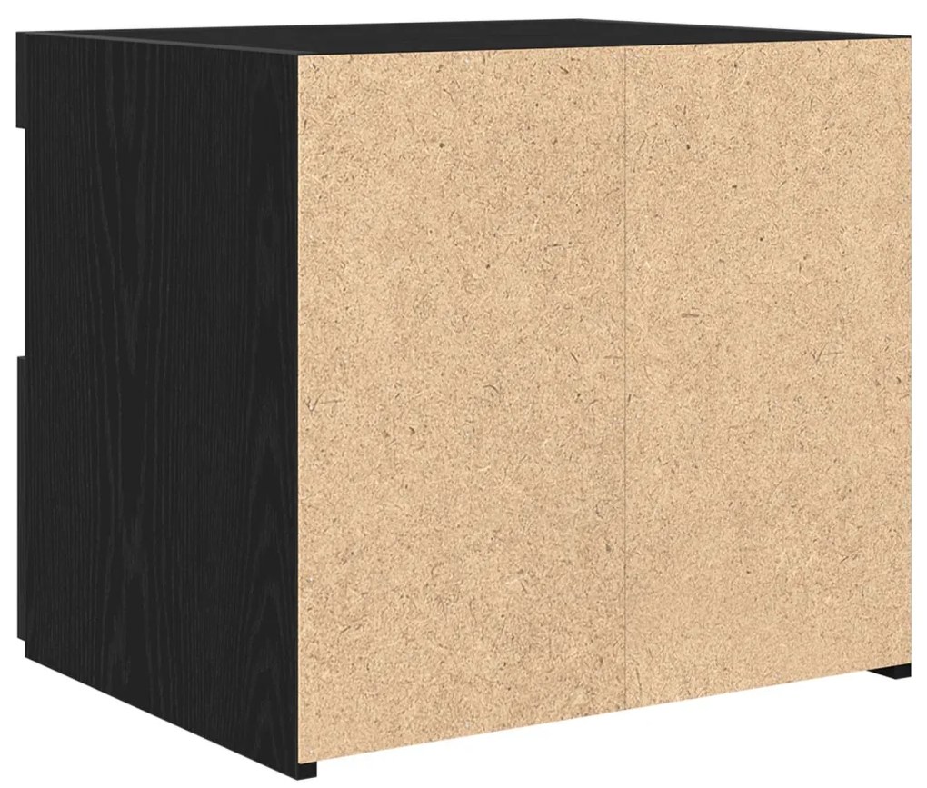 LED világítással felszerelt éjjeli szekrények 2 db Fekete tölgy 50x40x45 cm