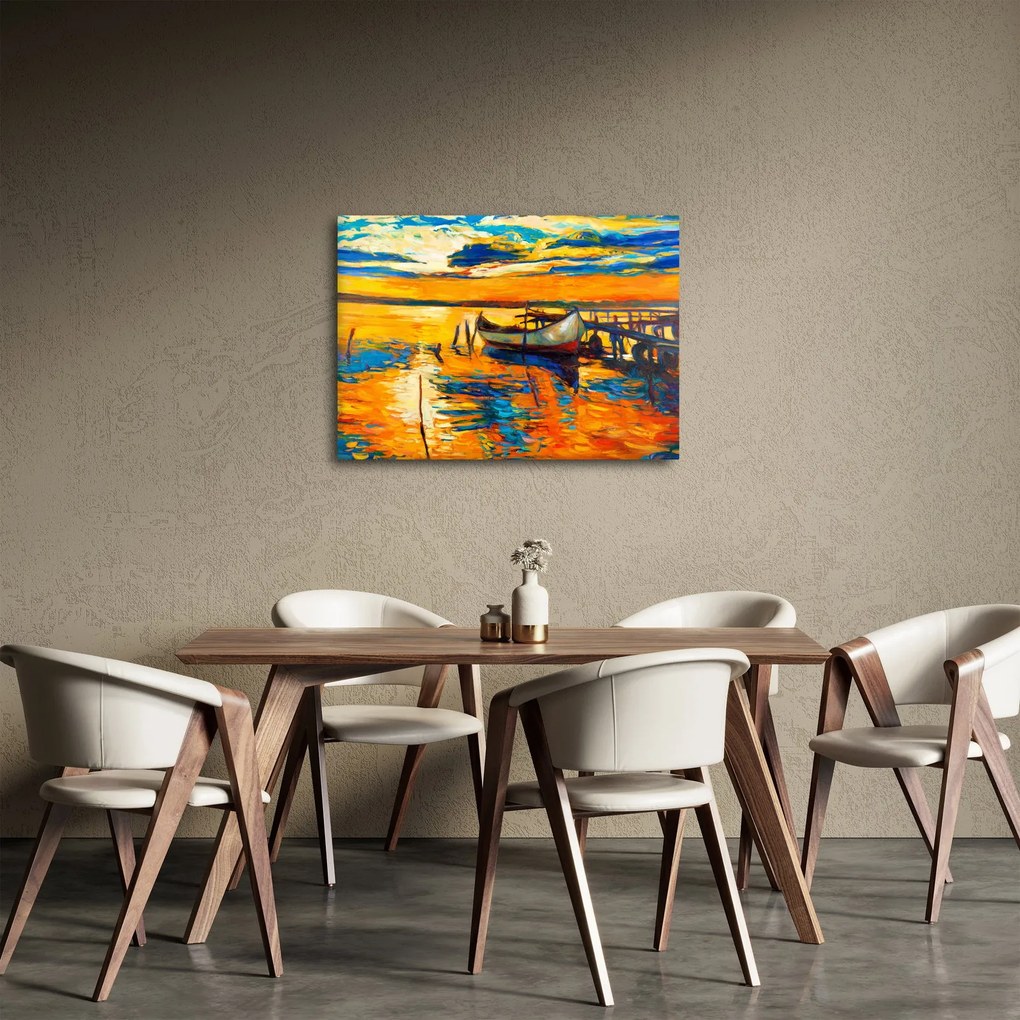 Kép - Hajó naplementekor (70x50 cm)