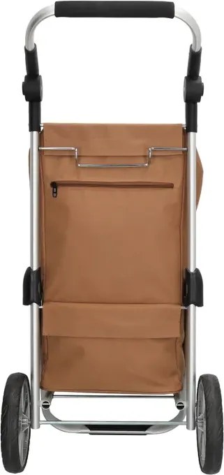 Barna virágmintás állítható bevásárlókocsi kerekeken „Hercules”