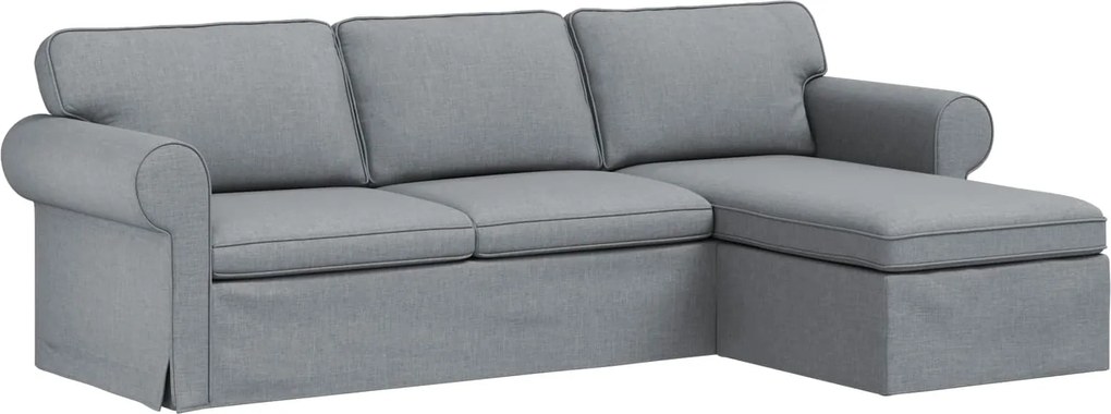 vidaXL Kanapé Világosszürke 215 x 138 x 80 cm szövet