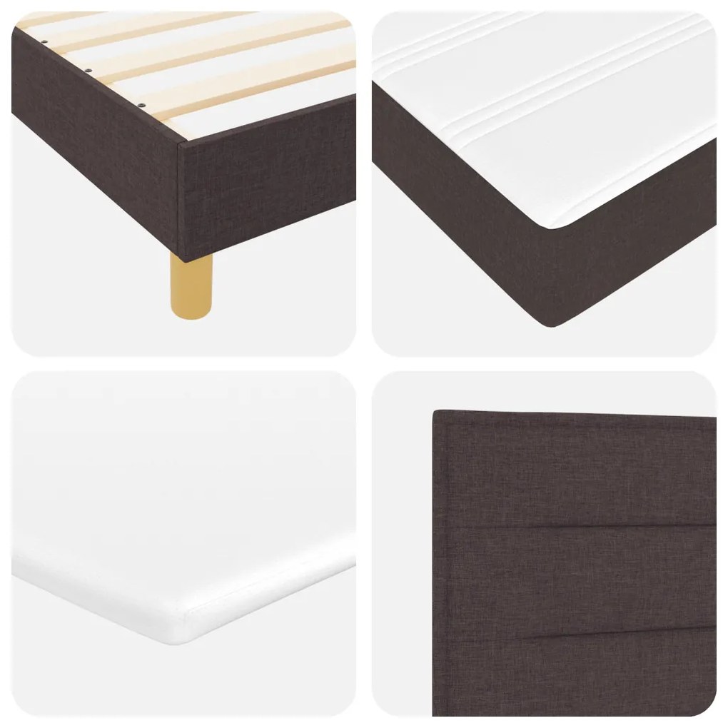 Boxspring Ágy Matrac Káprázatos Barna Színben, 180x200 cm, Textil
