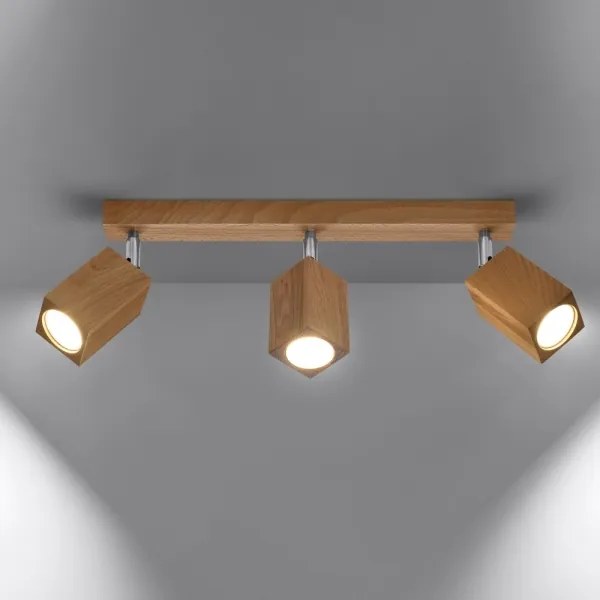 Sollux SL.1037 - Spotlámpa KEKE 3xGU10/40W/230V tölgy