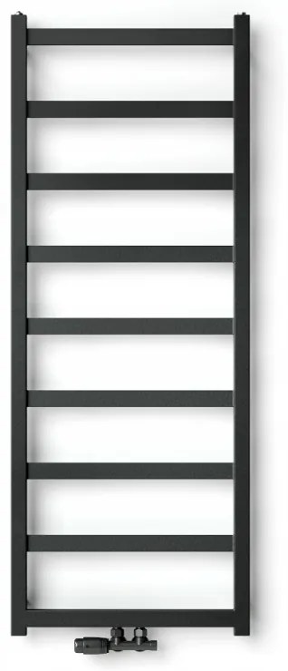 Regnis DEX, fűtőelem 430x730mm központi csatlakozással 50mm, 396W, fekete matt, DEX70/40/D5/FEKETE