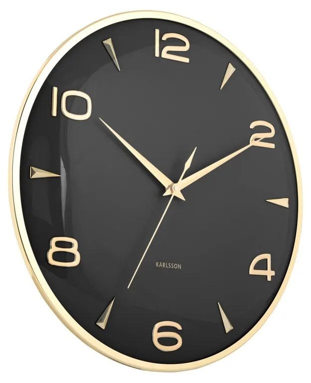 Karlsson 6017BK dizájner falióra, fekete, átmérő:40 cm