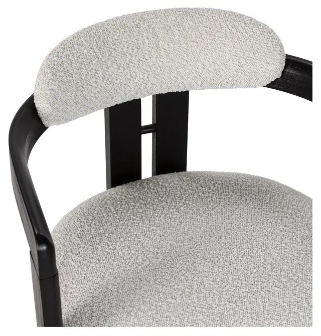 Fehér-fekete kárpitozott karfás étkezőfotel szett 2 db-os Eiden – MOME