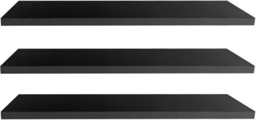 3 x Polc 70 x 20cm Fekete Fehér Tölgy Falra Akasztható Konyha Nappali Polc
