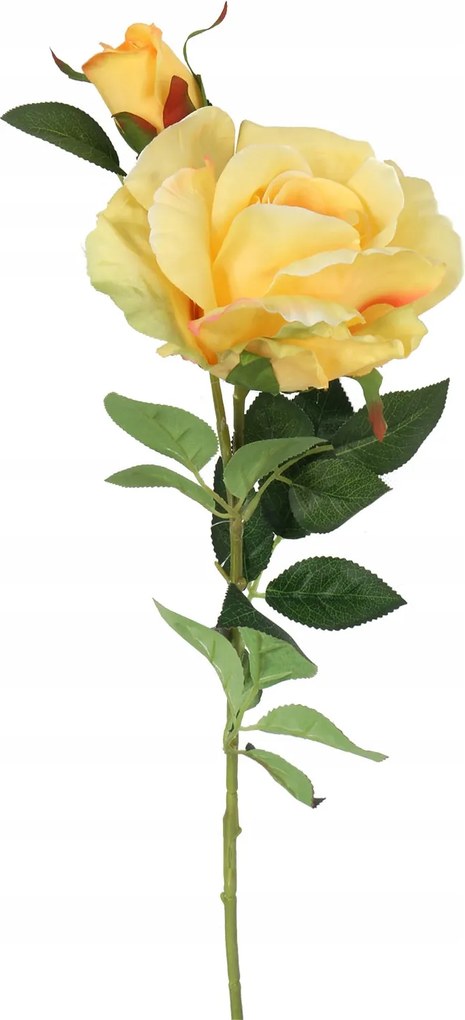 Műrózsa ág bimbóval sárga 70cm