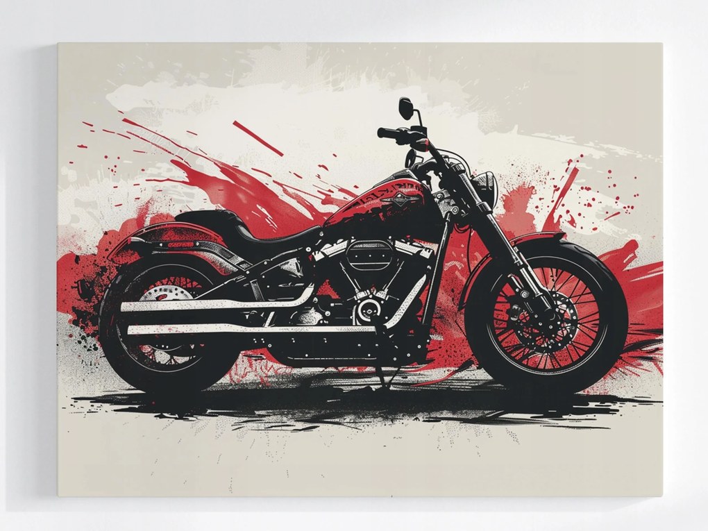 Poszter Motor Grafika Grunge Vintage Motorkerékpár Retro 100x75