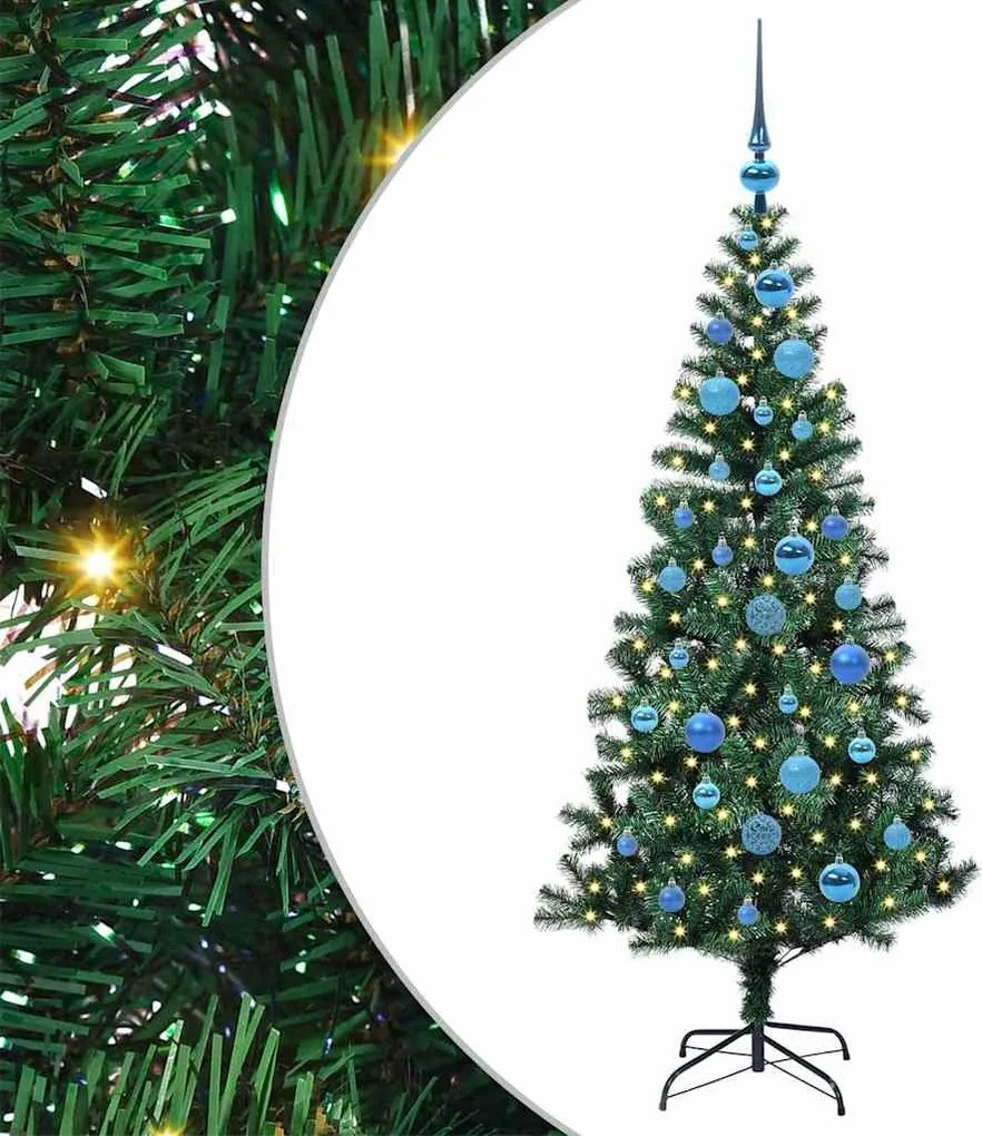 vidaXL Mesterséges, előre világított karácsonyi fa Zöld 150 cm