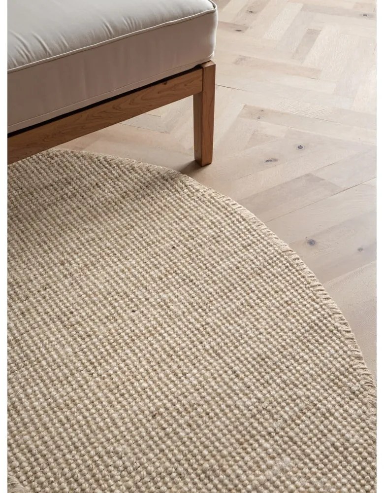 Krémszínű juta kerek szőnyeg ø 160 cm Bouclé Jaipur – Hanse Home