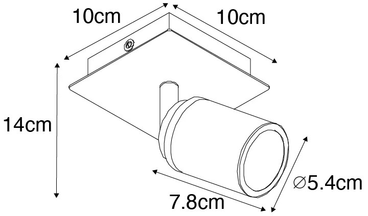 Modern fürdőszoba spotlámpa sárgaréz négyzet alakú IP44 - Ducha