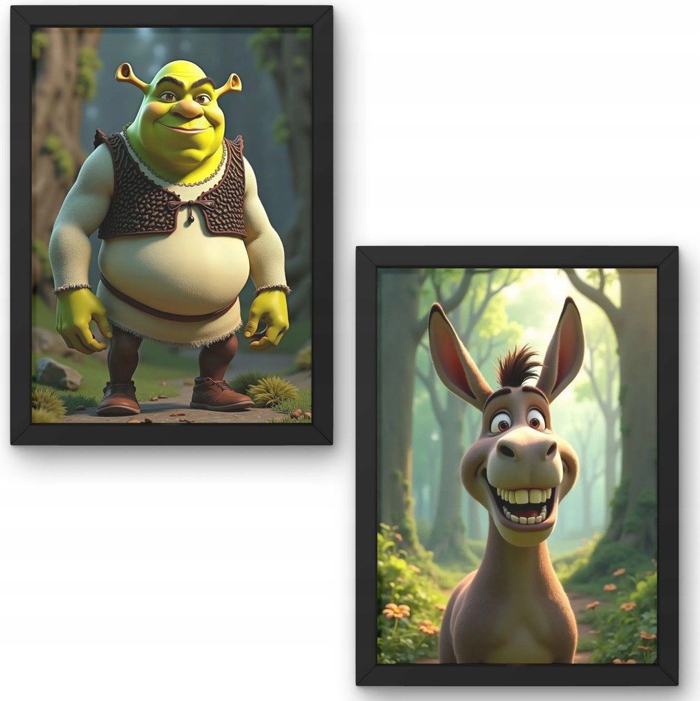 Shrek &amp; Szamár két darabos poszter szett A4-es méret