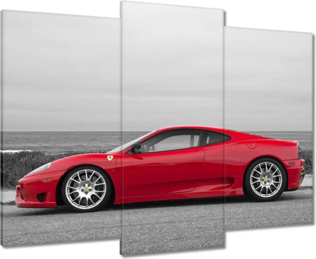 Vászonkép 90x70 Piros Ferrarik a tengerparton