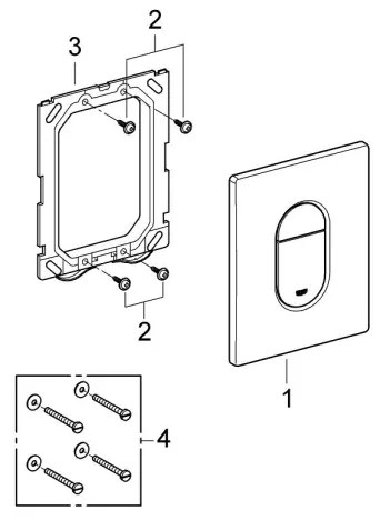 GROHE 38844SH0 - Nyomólap ARENA COSMOPOLITAN 156 × 197 mm fehér
