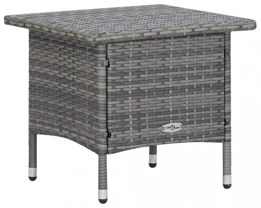 2 részes szürke polyrattan kerti bútorszett párnával