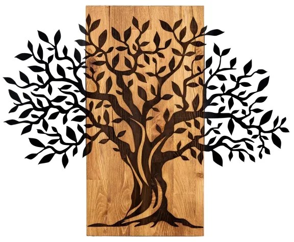 Fali dekoráció 72x58 cm fa/fém faág mintával