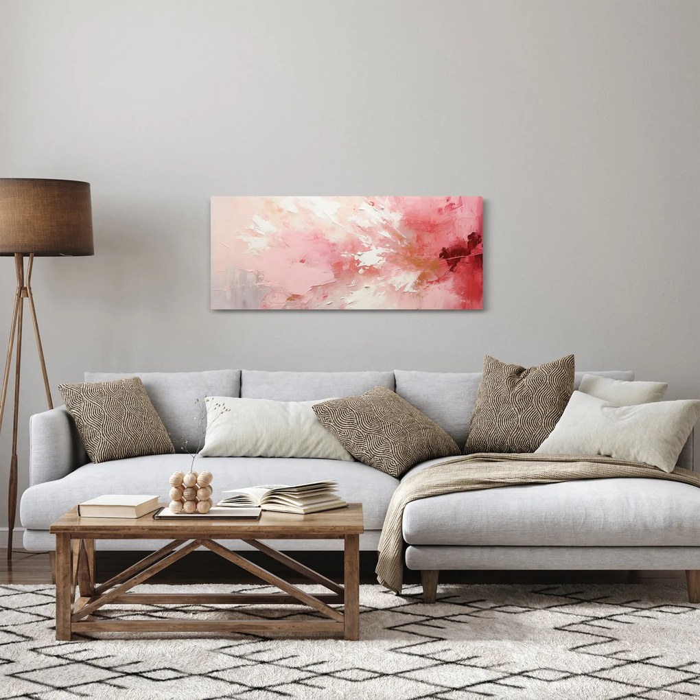 Kép - Rózsaszín absztrakt (120x50 cm)
