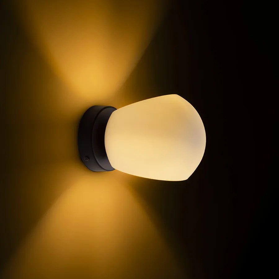 RENDL SOLARIS felületre szerelhető tejüveg/fekete 230V LED E14 7W