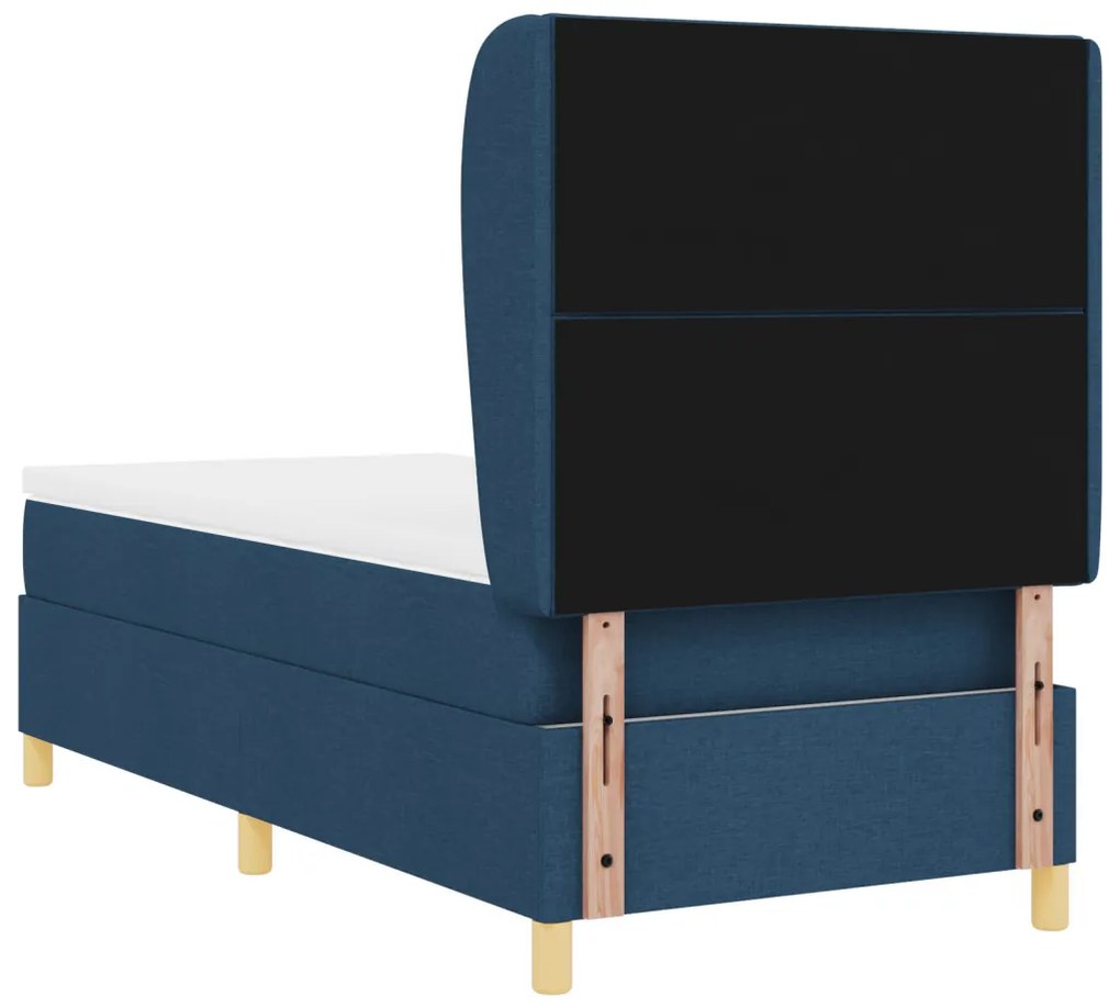 Boxspringágy Mattal - Kék - 90x190 cm - Szövet