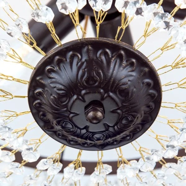 Orion DL 7-542/6-Kristály csillár rúdon ARILA 6xE27/60W/230V átm. 60 cm barna/patinás