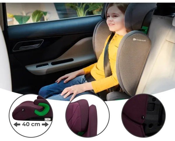 KINDERKRAFT JUNIOR FIX 2 autósülés 100-150 cm Cherry pearl