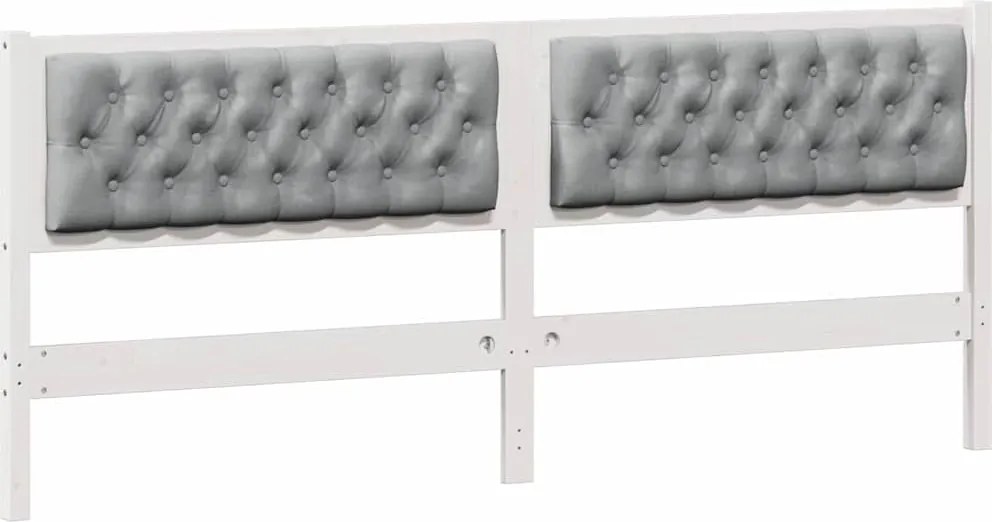 vidaXL Fejtámla Egyéb Fehér és világosszürke 200 cm Tömör fenyőfa