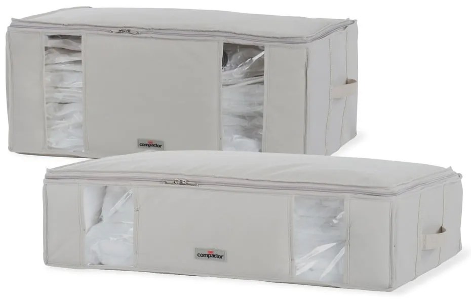 Vákuumos-megerősített textil ruhatároló doboz szett 2 db-os 65x50x27 cm Life – Compactor