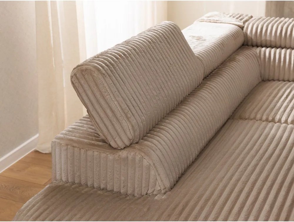 Barna kordbársony sarokkanapé (bal oldali-L alakú) Marbeya – Ropez