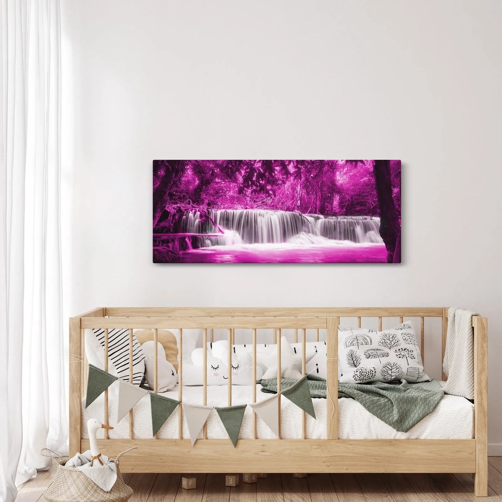 Kép - Vízesés, lila (120x50 cm)