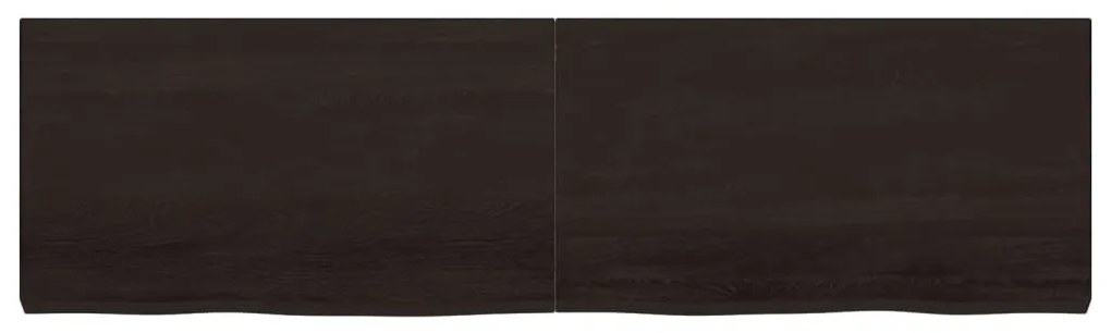sötétbarna kezelt tömör tölgyfa asztallap 180x50x(2-6) cm