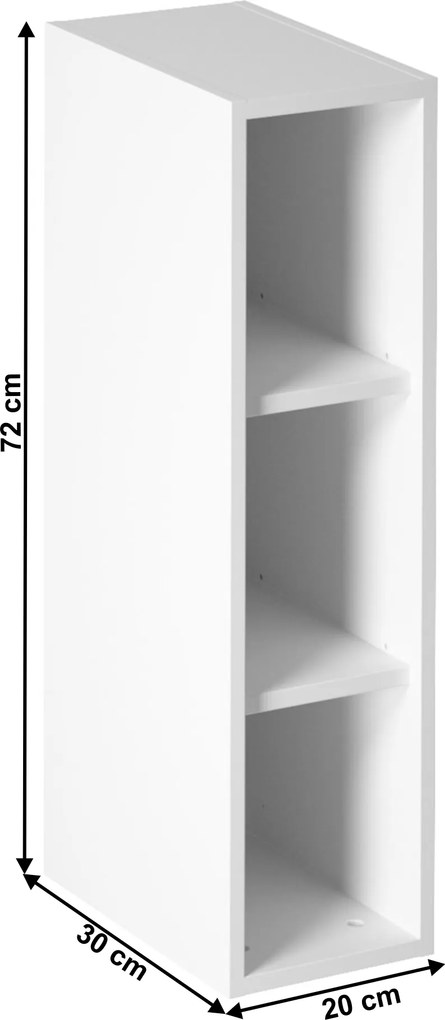Felsőszekrény W200 két polccal, fehér, PROVANCE